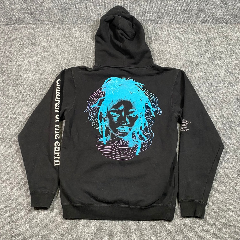 Willow Smith Children of the Earth Black Graphic Hoodie Mens Small MSFTSrep